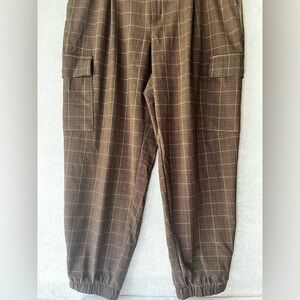 A New Day Brown Plaid High Rise Ankle Pants Academia Steampunk See Measurements